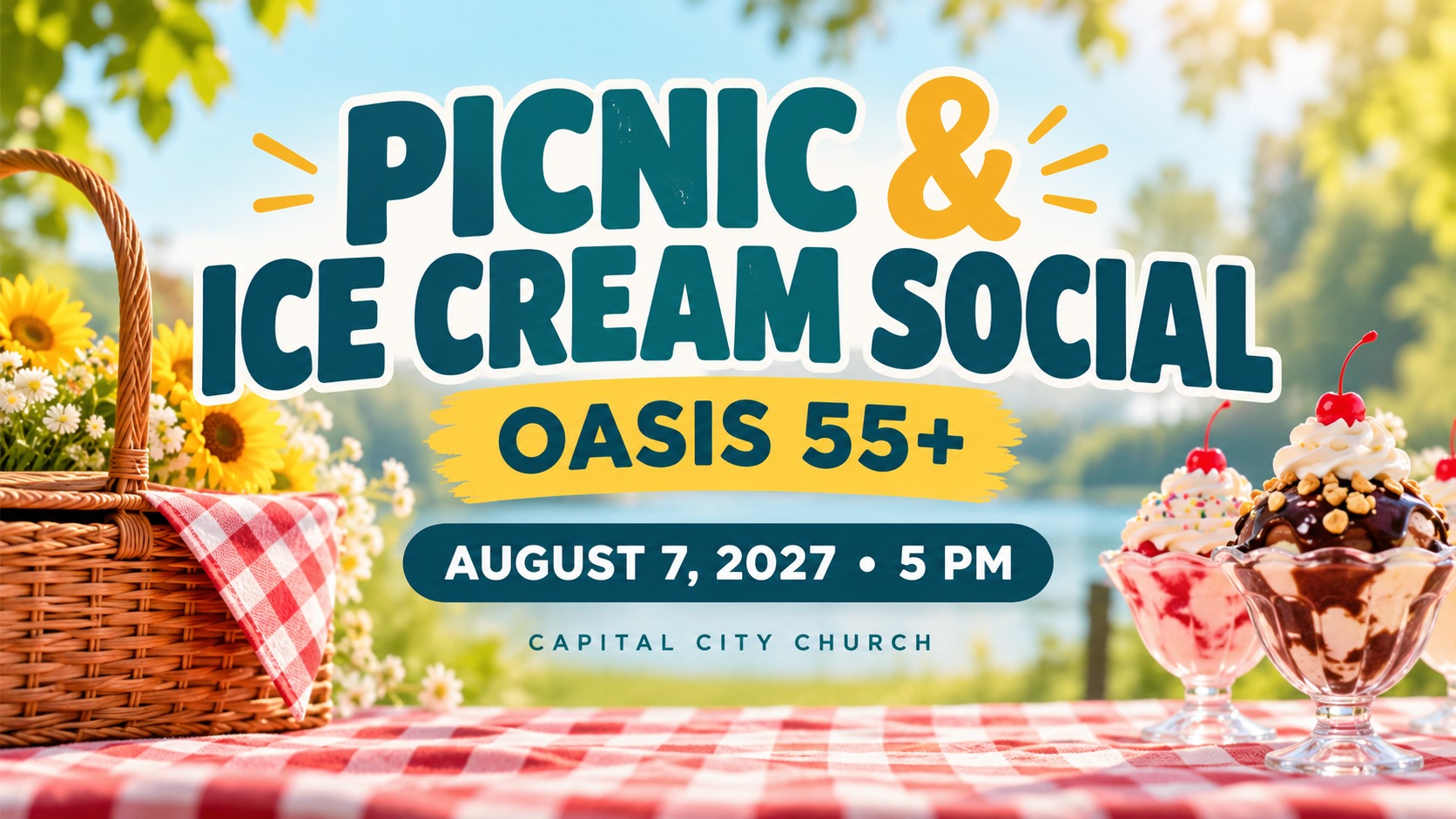 Oasis 55+ | Picnic & Ice Cream Social. Capital City Church.