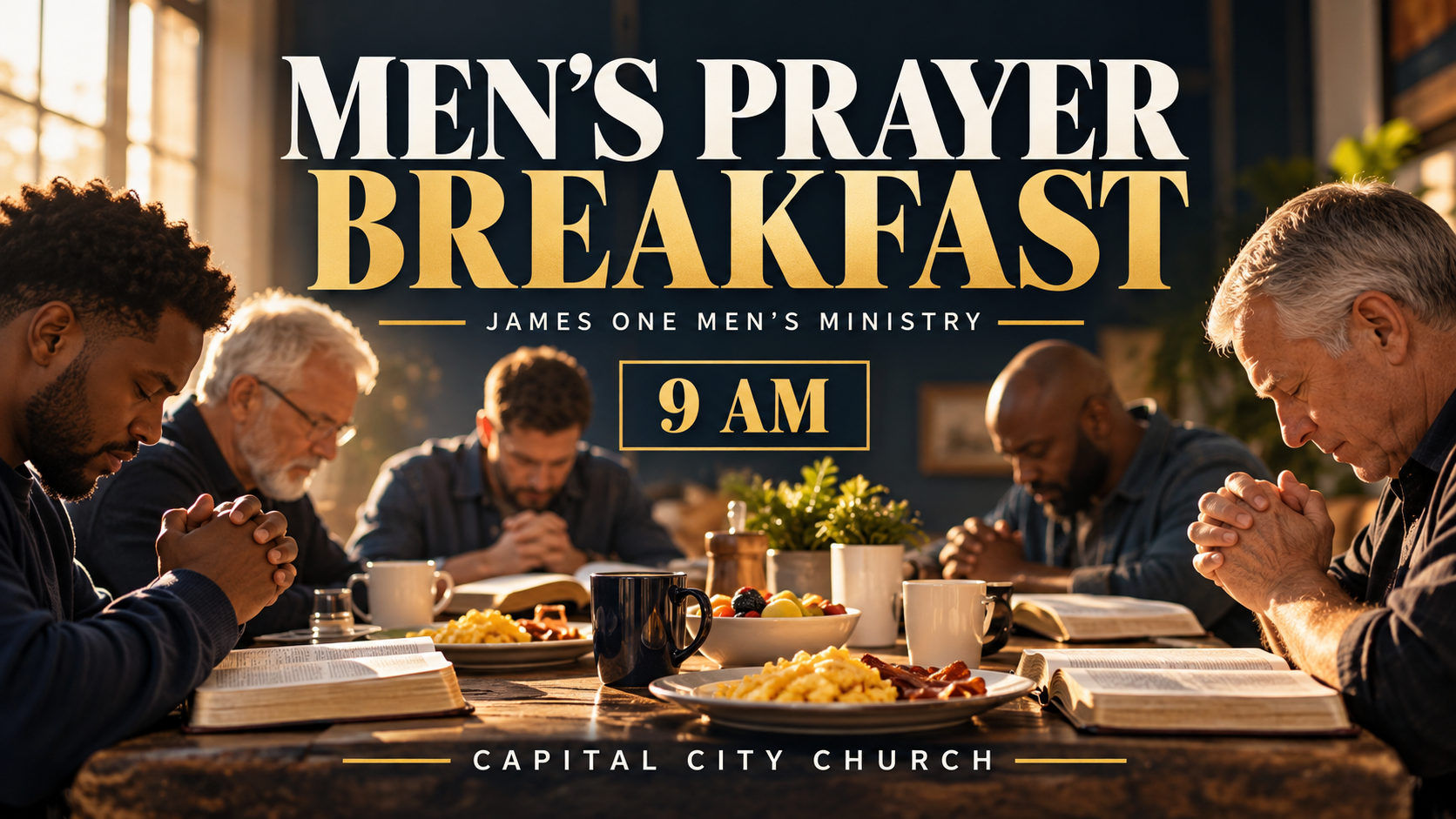 James One Men's Prayer Breakfast, 9 AM, Capital City Church.